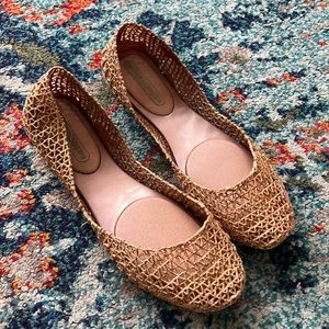 Melissa + Campana Gold Glitter Jelly Flats